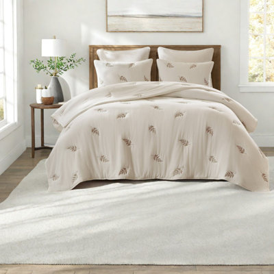 De courtepointe légère en coton blanc et gris pour la maison