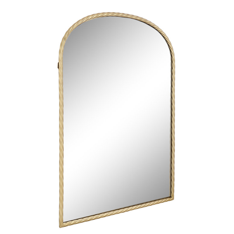 Metal Arch Wall Mirror, Gold, 40" x 34"