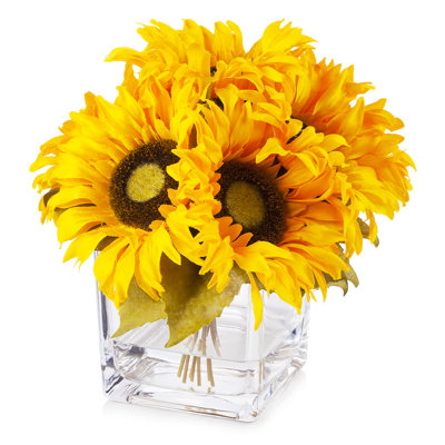 Silk Sunflower Arrangement in Vase