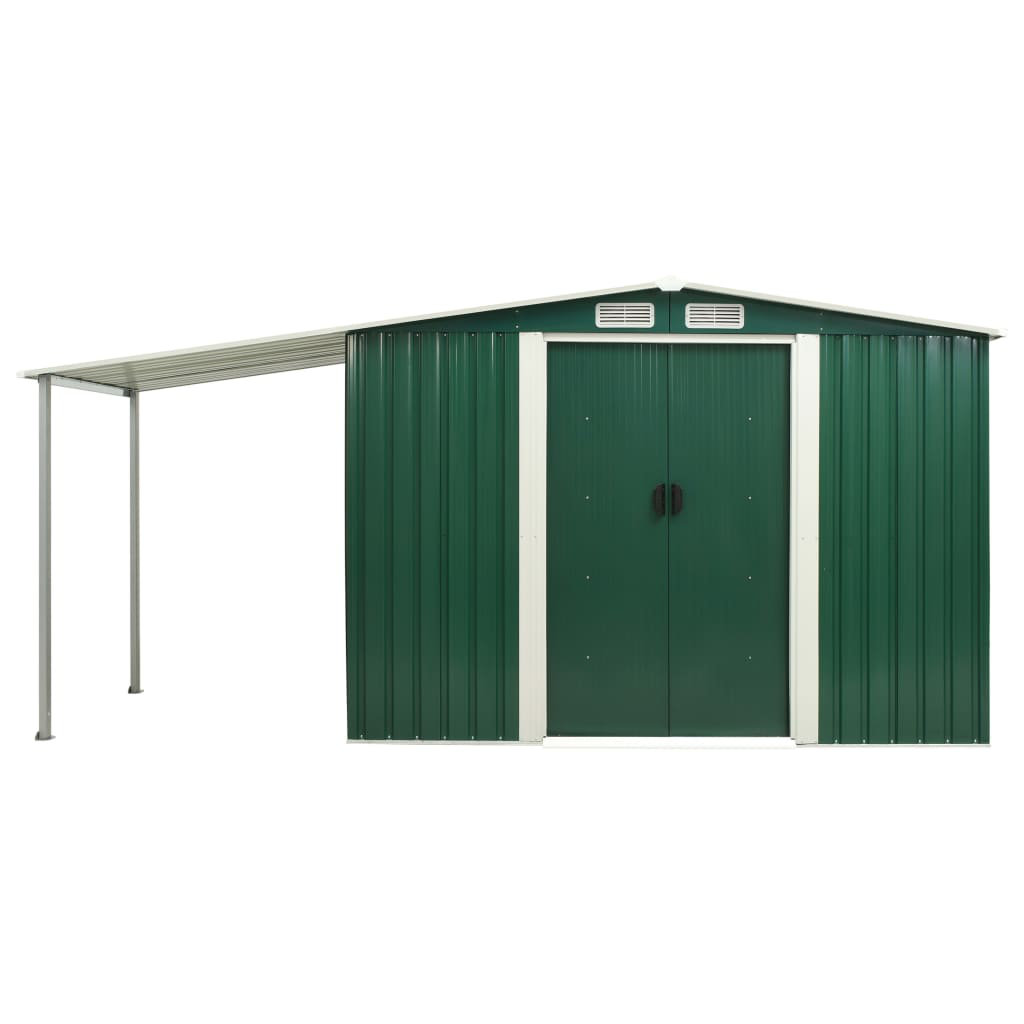 Garden Shed with Sliding Doors 386x131x178 cm Steel