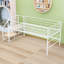 Lit mezzanine simple avec garde-corps et escaliers de rangement intégrés-1351701774