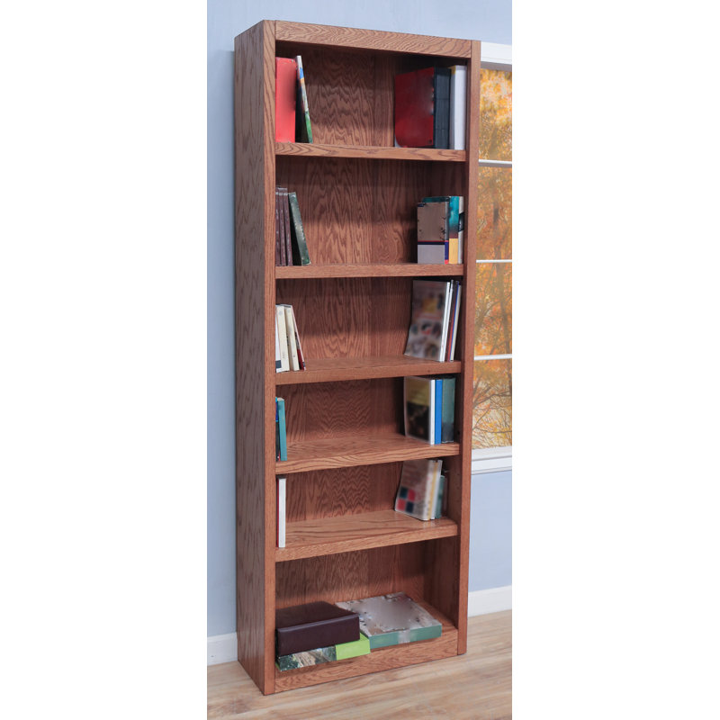 Port City Wood Bookcase, Dry Oak, (6 Shelves) 84"H x 30.5"W x 10.63"D.