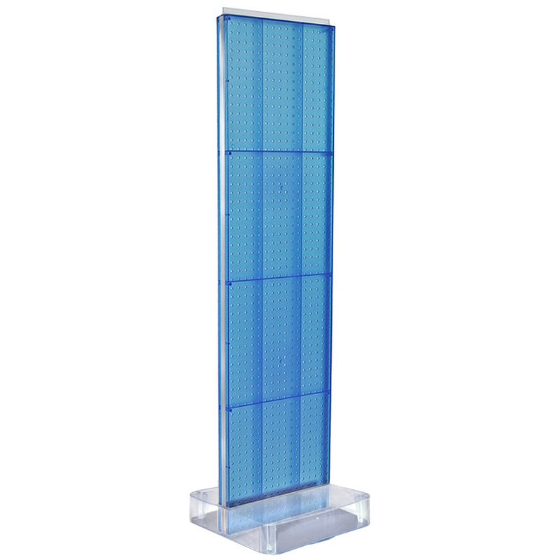 Two-Sided Pegboard Floor Display On a Square Studio Base: Panel Size: 16"W x 60"H