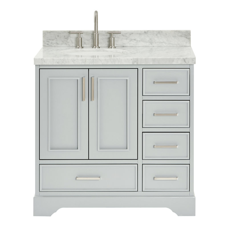 Meuble-lavabo simple avec plateau Abshire 37, Gris
