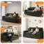 Canapé 2 places en velours côtelé, accoudoirs carrés de 150 cm, structure en bois massif avec poche de rangement pratique, style nuage, idéal pour un appartement, vert-2101285572