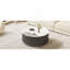Table basse ronde moderne mobile avec roulettes, 2 tiroirs, plateau en marbre fritté à motif marbré-132967158
