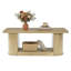 Table basse moderne de 47,3 pouces avec rangement, meuble décoratif central à 2 niveaux pour salon, appartement, chambre à coucher, bureau à domicile, brun clair