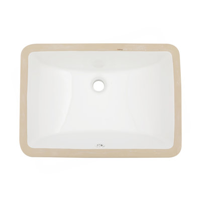 Lavabo de salle de bain rectangulaire encastré en céramique blanc 19,7 "x 14" avec trop-plein