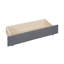 Lit plateforme double tapissier pleine grandeur avec 2 tiroirs et 1 lit gigogne simple, tête de lit classique, gris