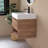 30'' Wall Mount Bathroom Vanity Set Solid Surface Bathroom Vanity With Engineered Marble Top