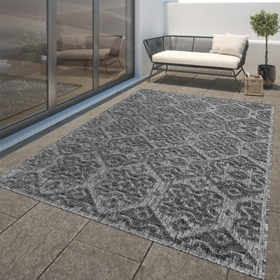 Tapis intérieur / extérieur motif bohème Marrakech avec effet haut-bas