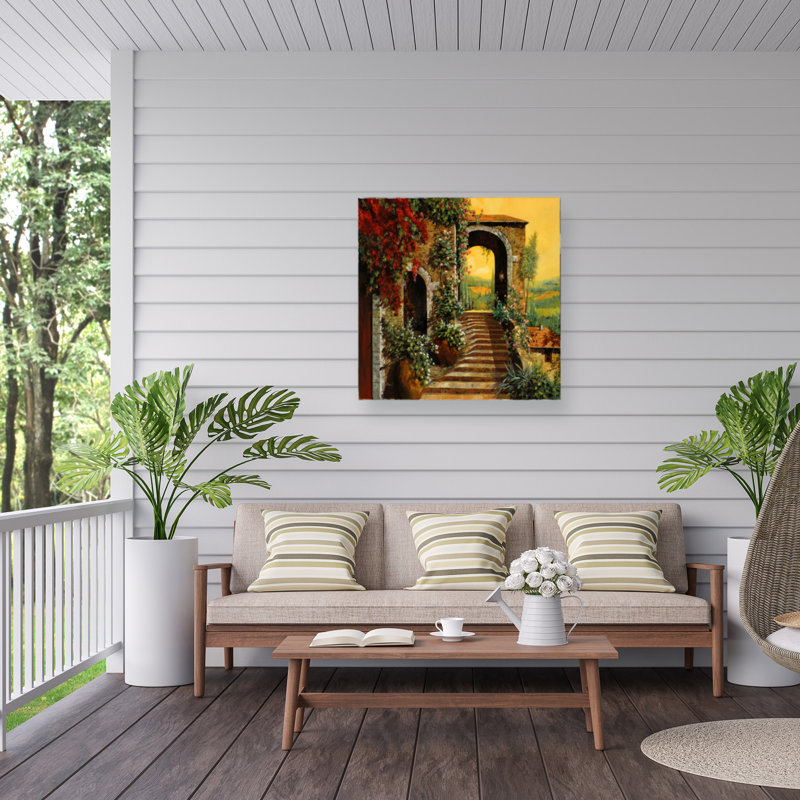 Toile d'extérieur «Le Scale» Guido Borelli, H 14 po x l 14 po x P 1,5 po
