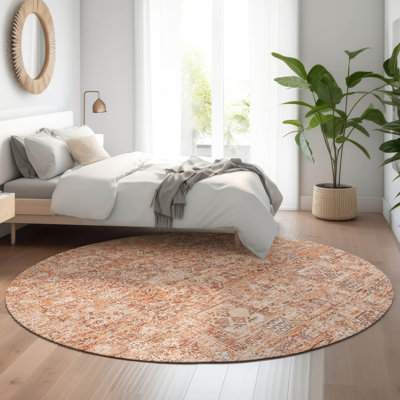 Premium Machine Washable Cerrito AMF611 Salmon Rug