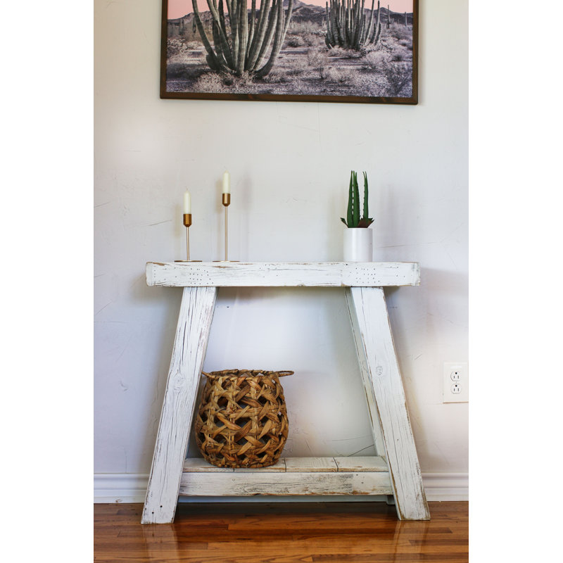 Adrainne 30 " W Solid Wood Top Console Table