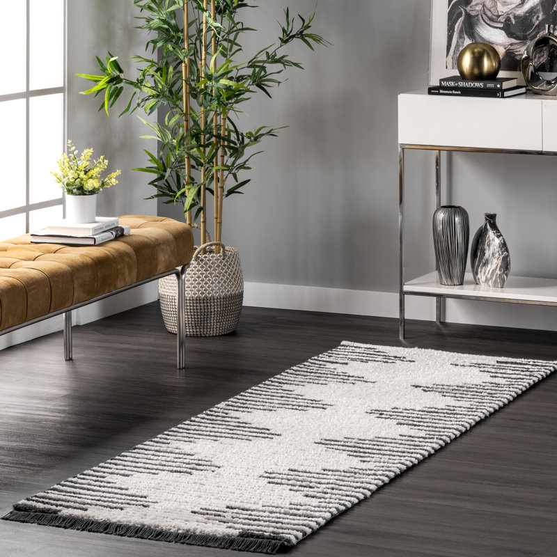 Tapis à poils longs pour le salon Evelina Evelina, Tapis de couloir 2 pi 8 po x 8 pi