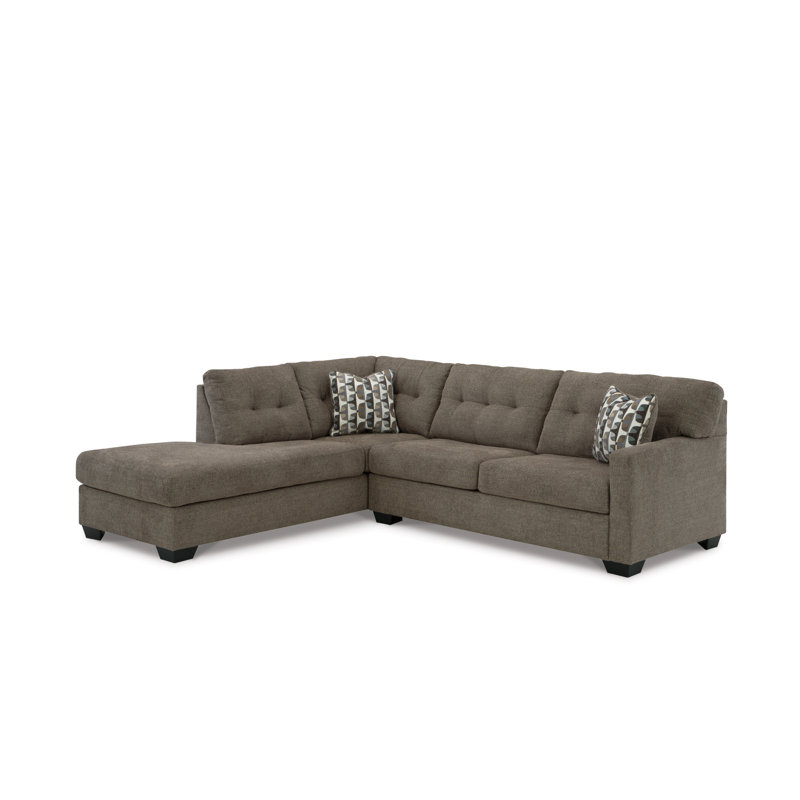 Upholstered L-Shaped Sectional, Left Hand Facing, Chocolate