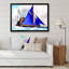 Voilier avec voiles bleues dans une mer orageuse - reproduction sur toile-67387781-67387794