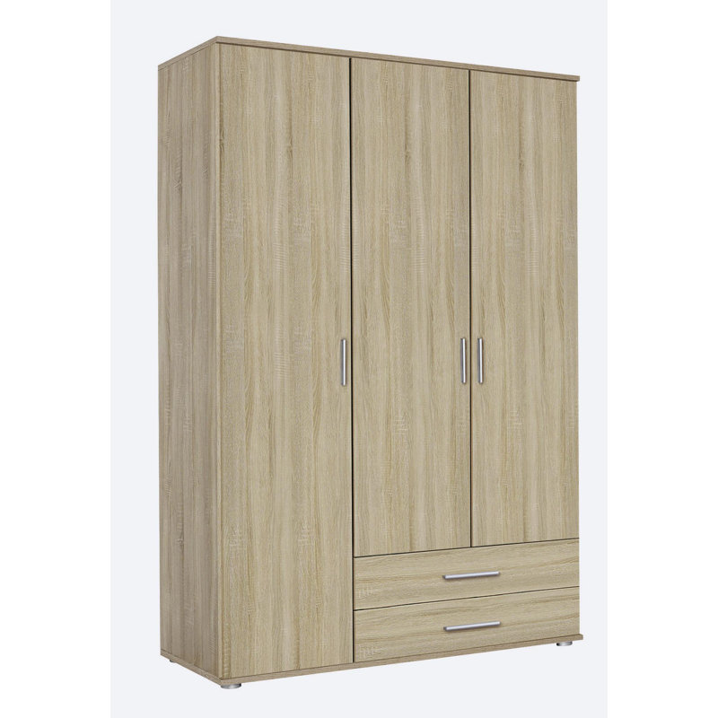 Laffitte 3 Door Wardrobe, Sonoma Oak, Basic: 2 shelves, 1 clothes rail, 2 drawers