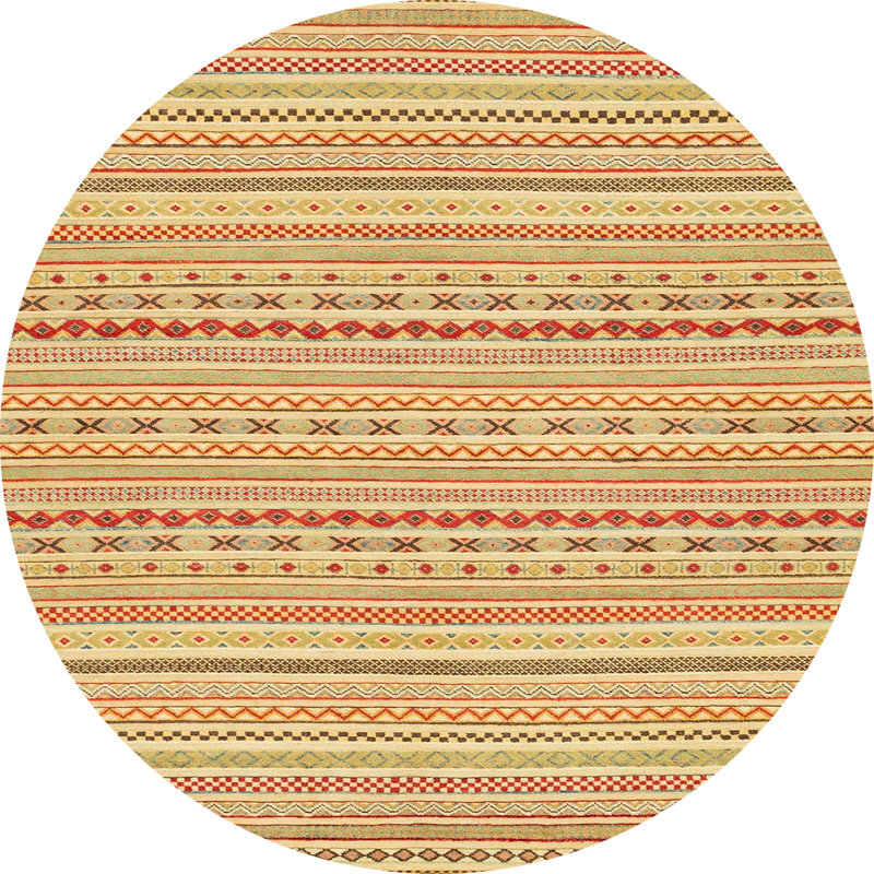 Striped Indoor Rug, Round 5'