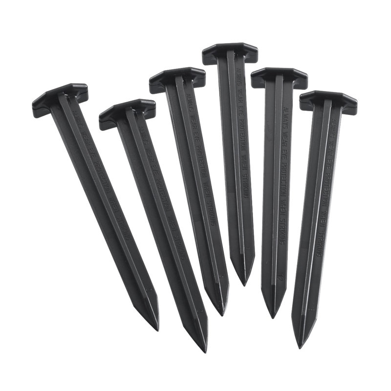 Black Heavy Duty Polypropylene Garden Stakes Set of 12