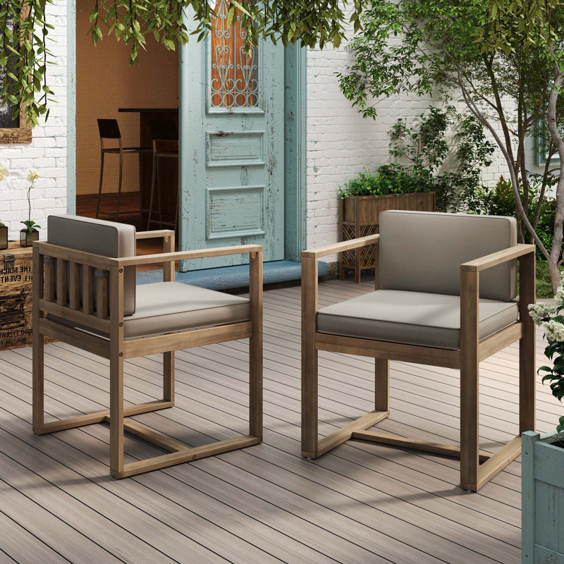 Patio Dining Chairs(SET OF 2), Teak