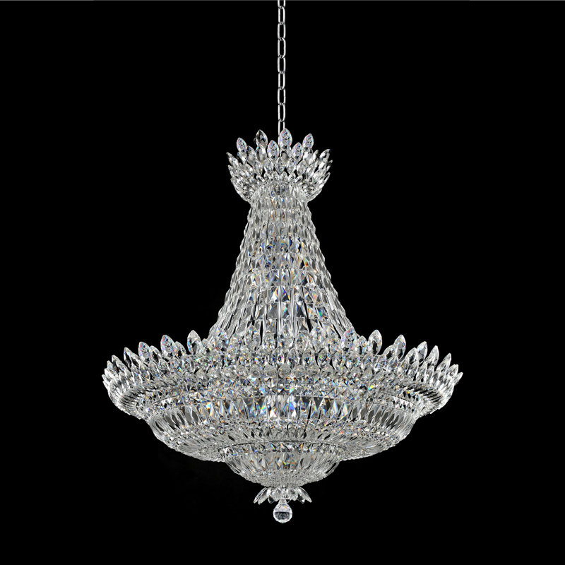 Belluno 40-Inch Chrome Crystal Empire Chandelier