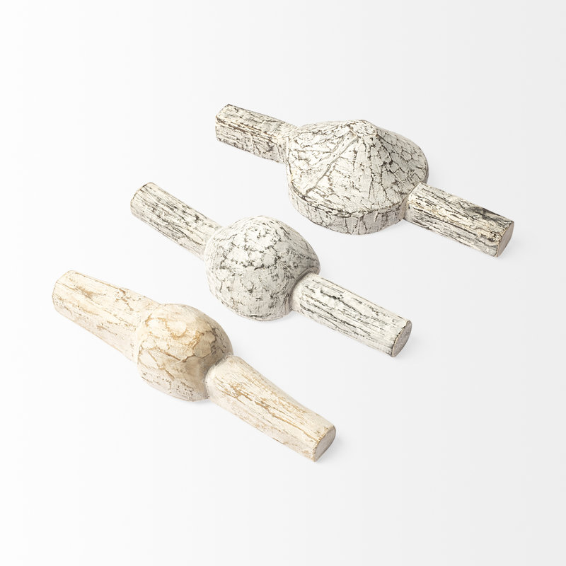 Oro Set Of 3 (Black), White Washed