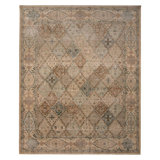 Distressed Homage Hand Knotted Wool Geometric Area Rug