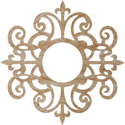 26"OD x 8 1/2"ID x 3/8"T Dijon Wood Fretwork Pierced Ceiling Medallion, Birch