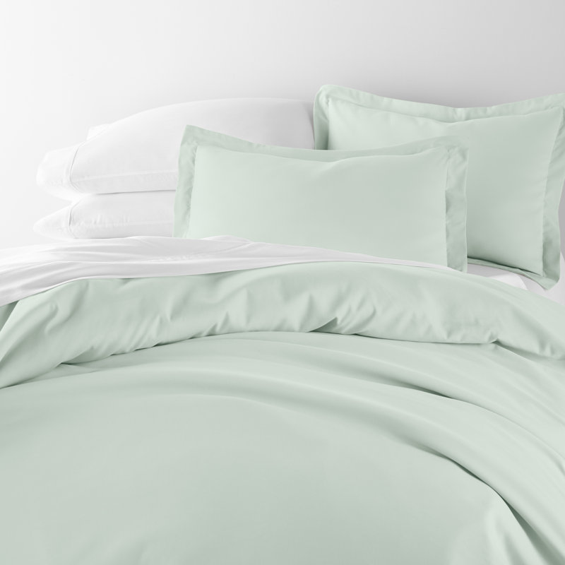 Super Soft Microfiber Duvet Cover Set, Queen Duvet Cover + 2 Shams, Mint