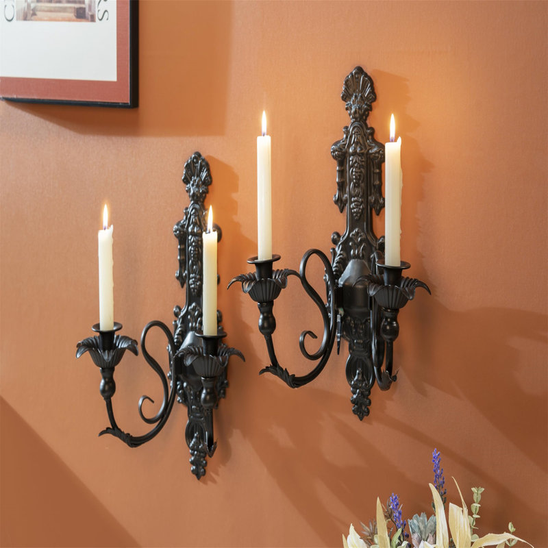 2 Piece Metal Wall Bath Sconce Set