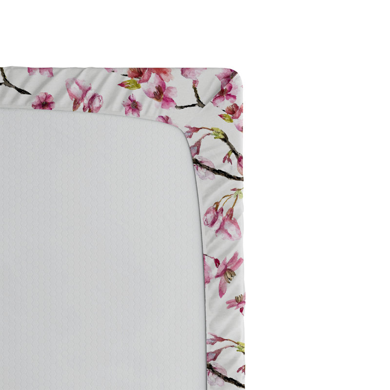Ambesonne Fitted Sheet 2-Pack, Hot Pink/Green/Brown Floral, King Fitted Sheet