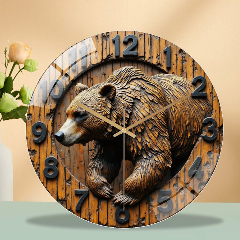 Horloge murale en bois 12 po