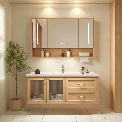 French light luxury retro style bathroom cabinet