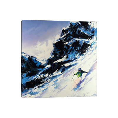 " Fast Skier " by Bozhena Fuchs Painting Print