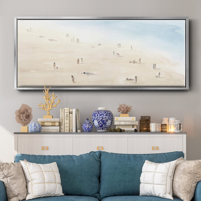Beach Goers III - toile encadrée, H 24 po x l 60 po