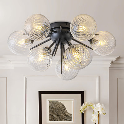 Plafonnier semi-encastré 9 lumières Sputnik