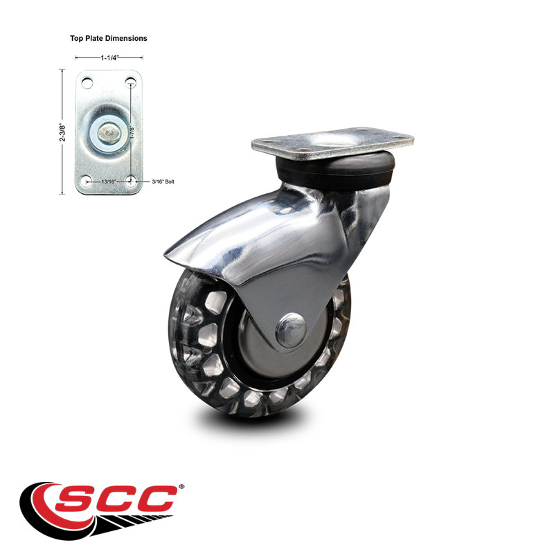 Hooded Polyurethane Caster with Top Plate
