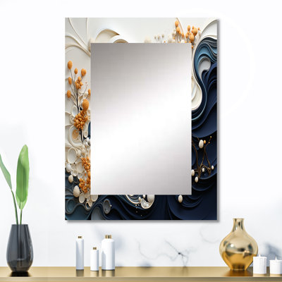 Liquid Ink Spiralscape III - Gold Wall Mirror Decor