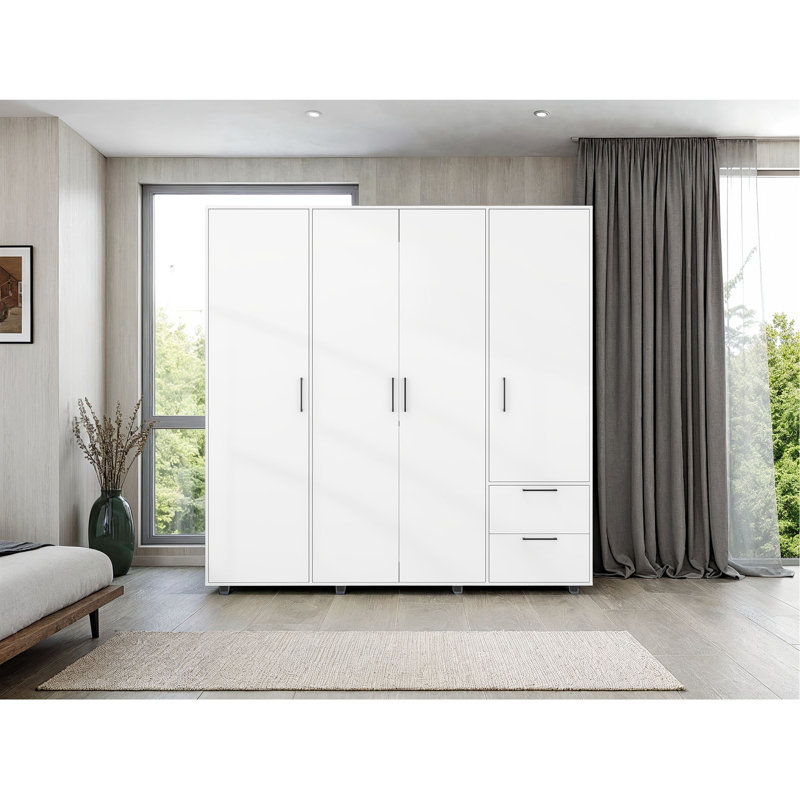 4-Door Wardrobe with Drawers and Ample Storage