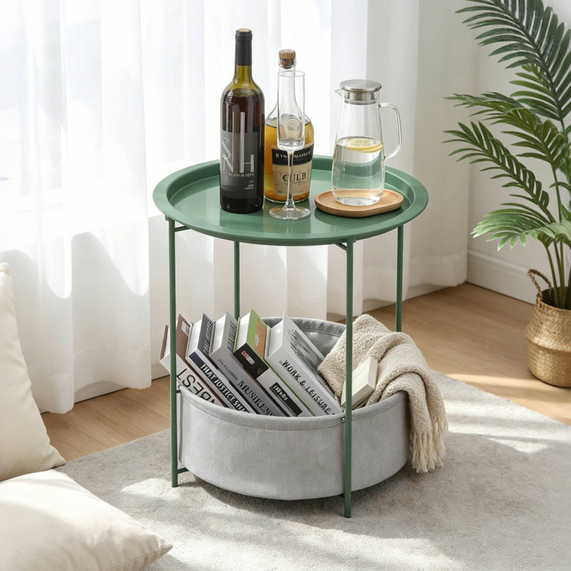 Petite table de bout avec sac de rangement Deeley, Vert