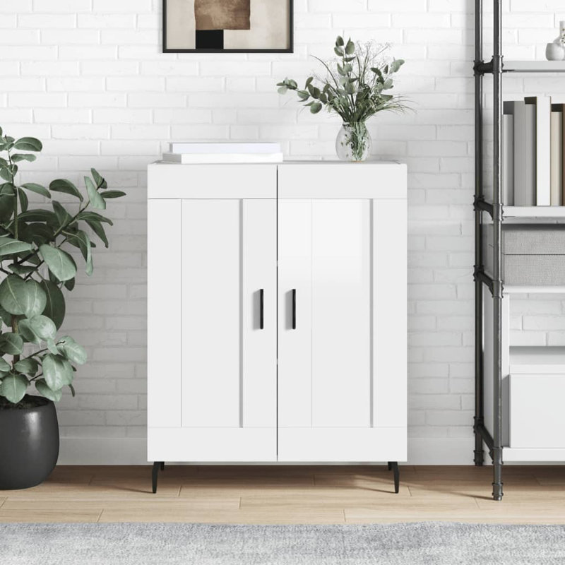 vidaXL Sideboard Cabinet Storage Cabinet Side Cabinet Cupboard Engineered Wood, High Gloss White