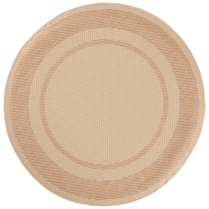 Courtyard Power Loom Performance No Pattern Indoor Rug, 6'-7" x 6'-7" Round