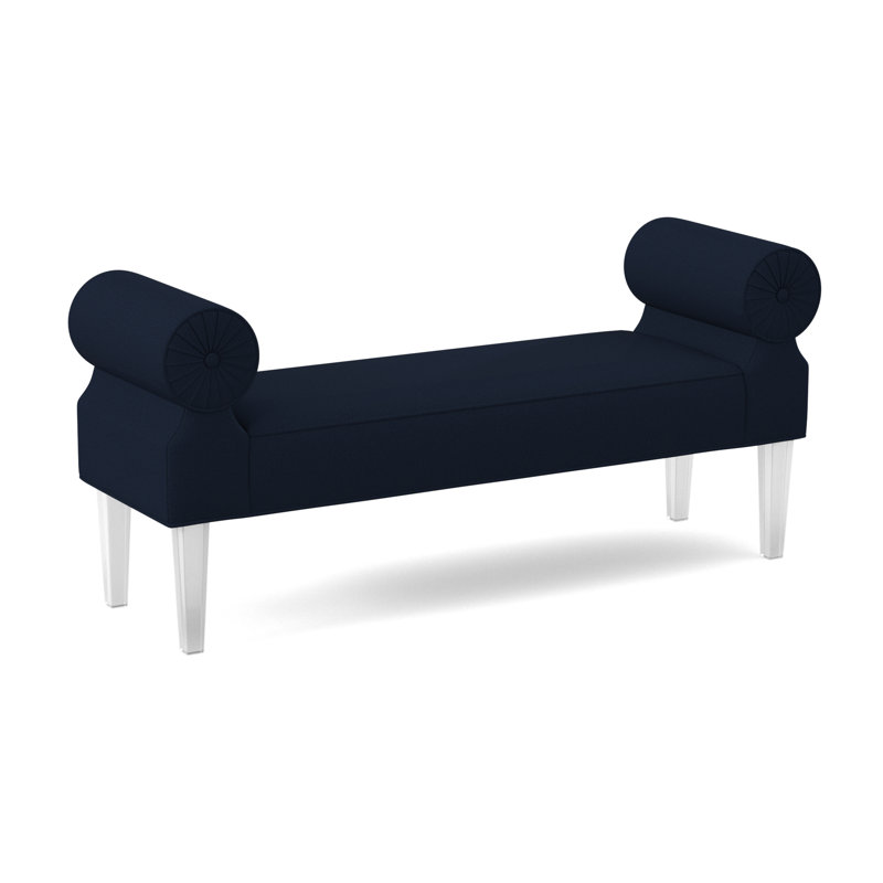 Ava Upholstered Bench, Margaret Ebony Polyester Blend