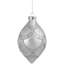 5" Glittered Silver Glass Finial Christmas Ornament