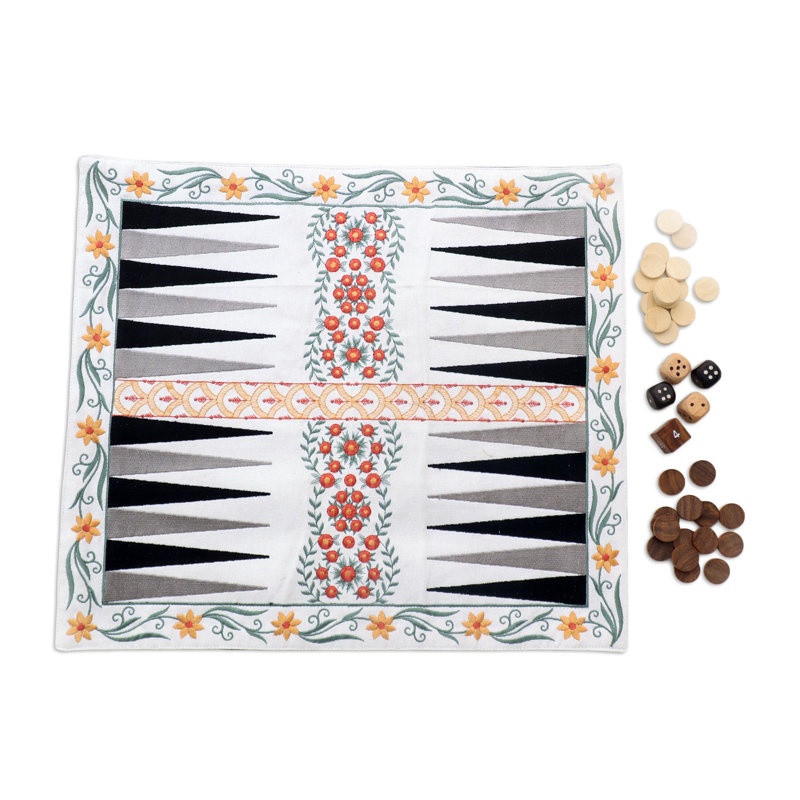 Ensemble de backgammon en coton fait à la main Coryden