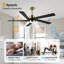 Ventilateur de plafond standard à DEL à 5 pales Athanafis avec télécommande et ensemble d'éclairage inclus-664920889-653865801-625809390