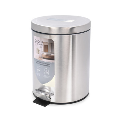 Poubelle de salle de bain moderne Décor Living Ava - métal / nickel satiné