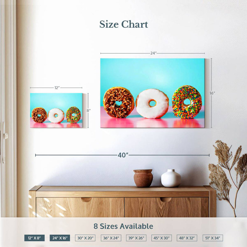 Donut Trio, H 16 po x l 24 po
