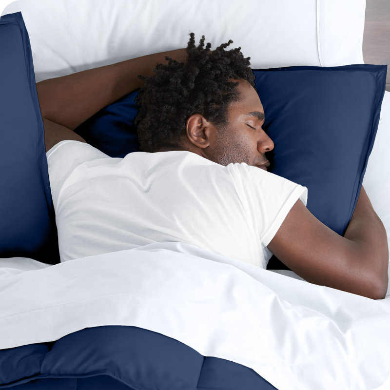 King Size Dark Blue Microfiber Duvet Cover Set